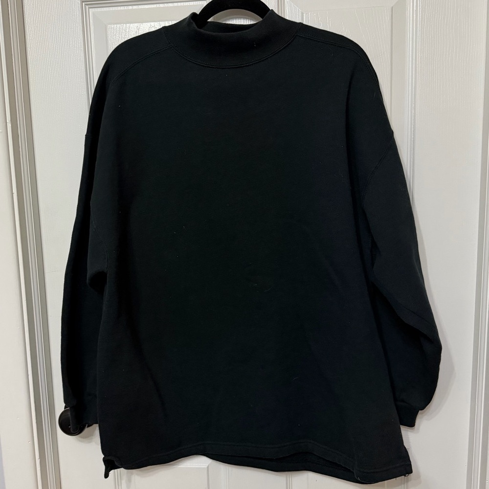 Vintage inertia cotton blend blank black mockneck large oversized - Picture 1 of 5